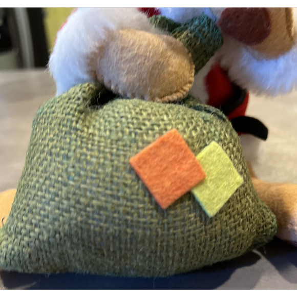 Vintage Annalee Doll Santa Bear Burlap Bag Jolly Christmas - Picture 5 of 12